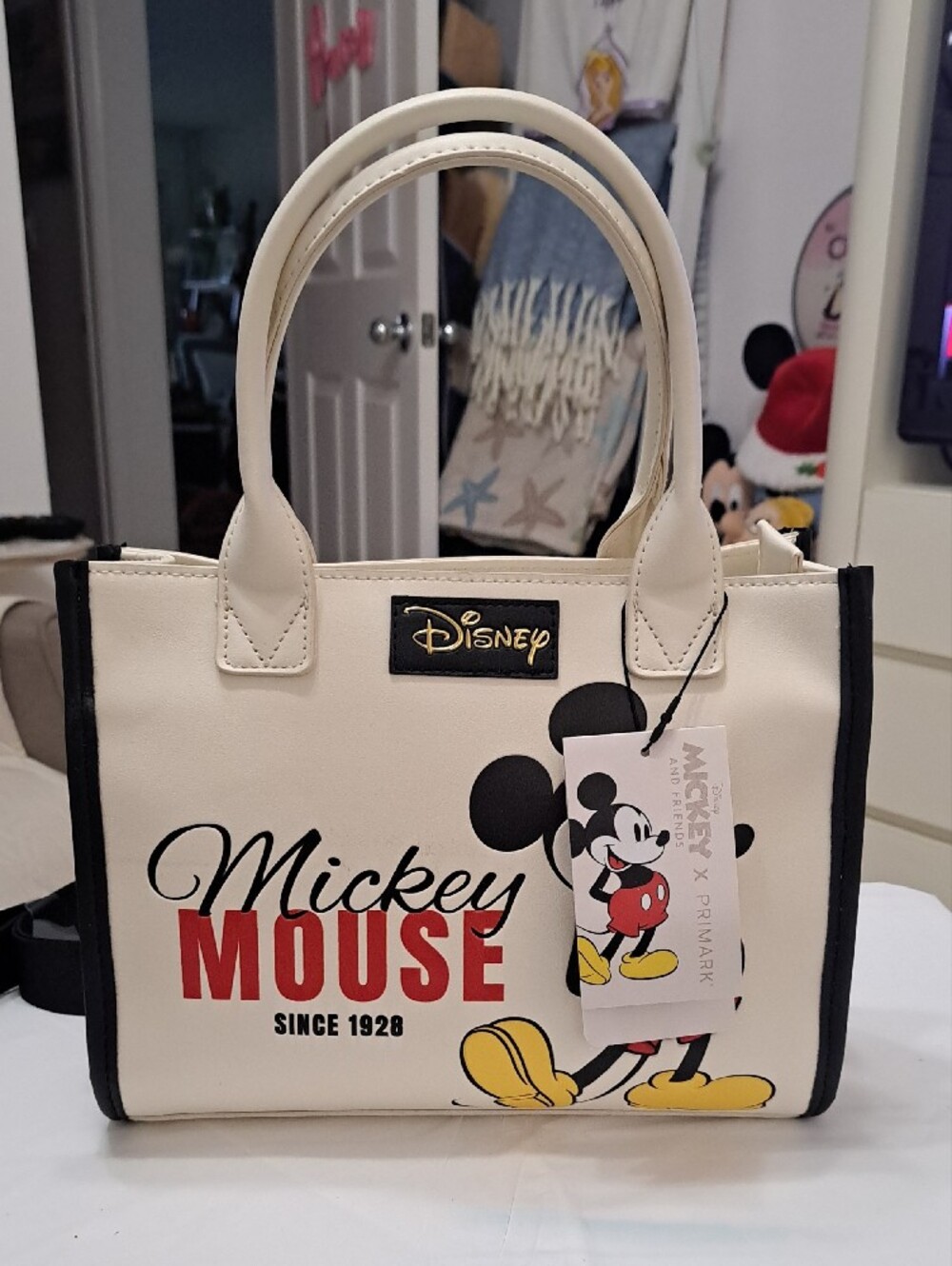Disney Cream Mickey Mouse Satchel with Red and Yellow Accents - Picture 2 of 6